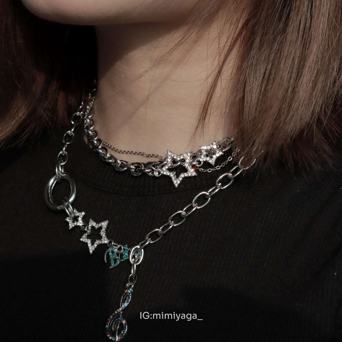 Y2k-musical notation star Necklace