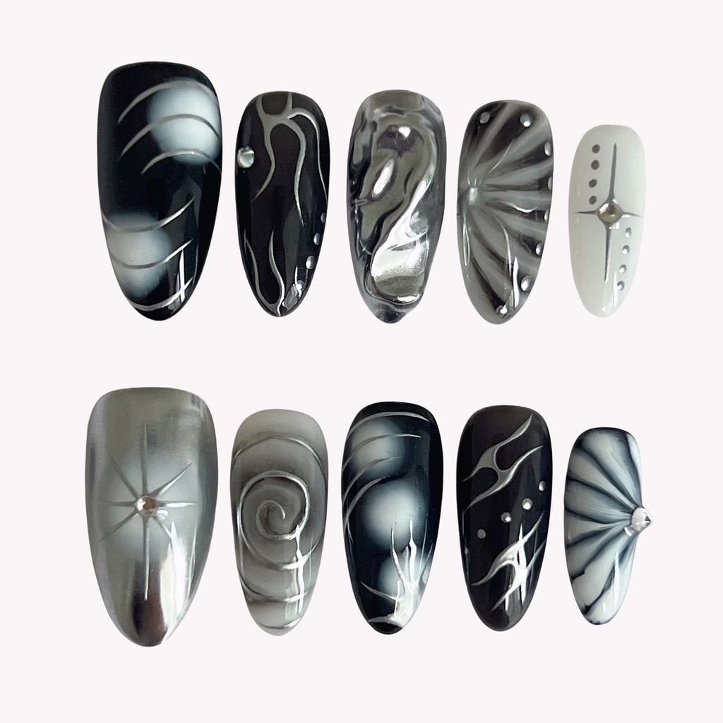 Black & White Metallic