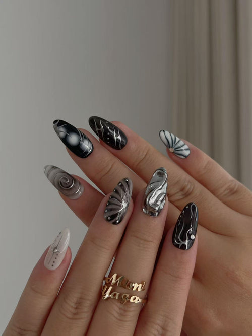 Black & White Metallic